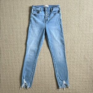 Abercrombie Women's High Rise Light Blue Skinny Ankle Jeans, Size 28, 6 Long